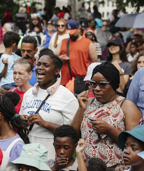 Faces in the crowd at an outreach